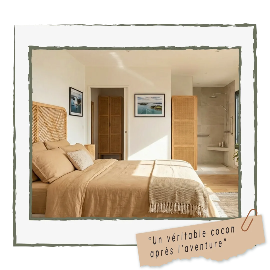 Chambre PMR accessible et confortable, gîte Nid serein à Auray dans le Morbihan