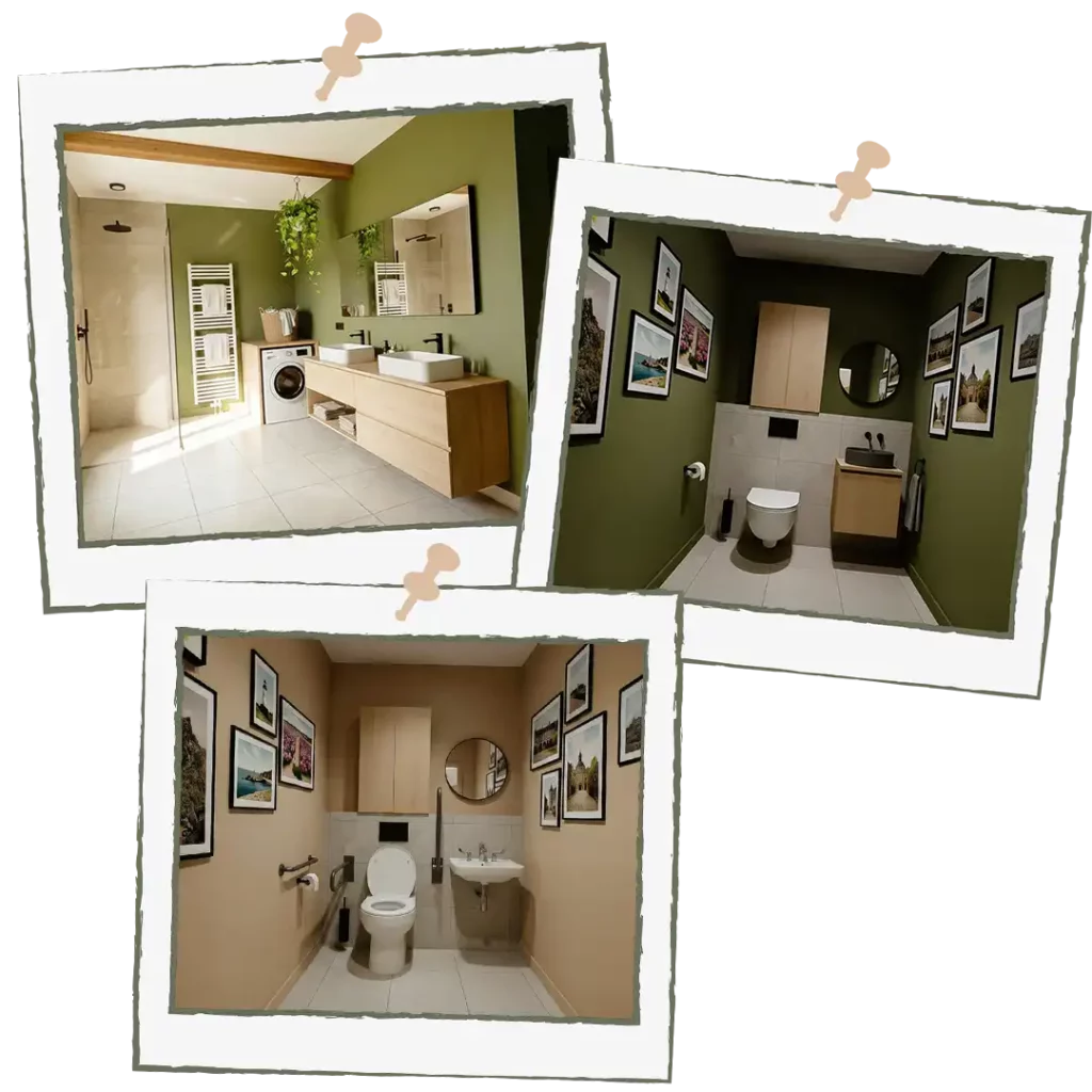 Salle de bains à l’étage avec WC PMR, gîte Nid serein à Auray dans le Morbihan