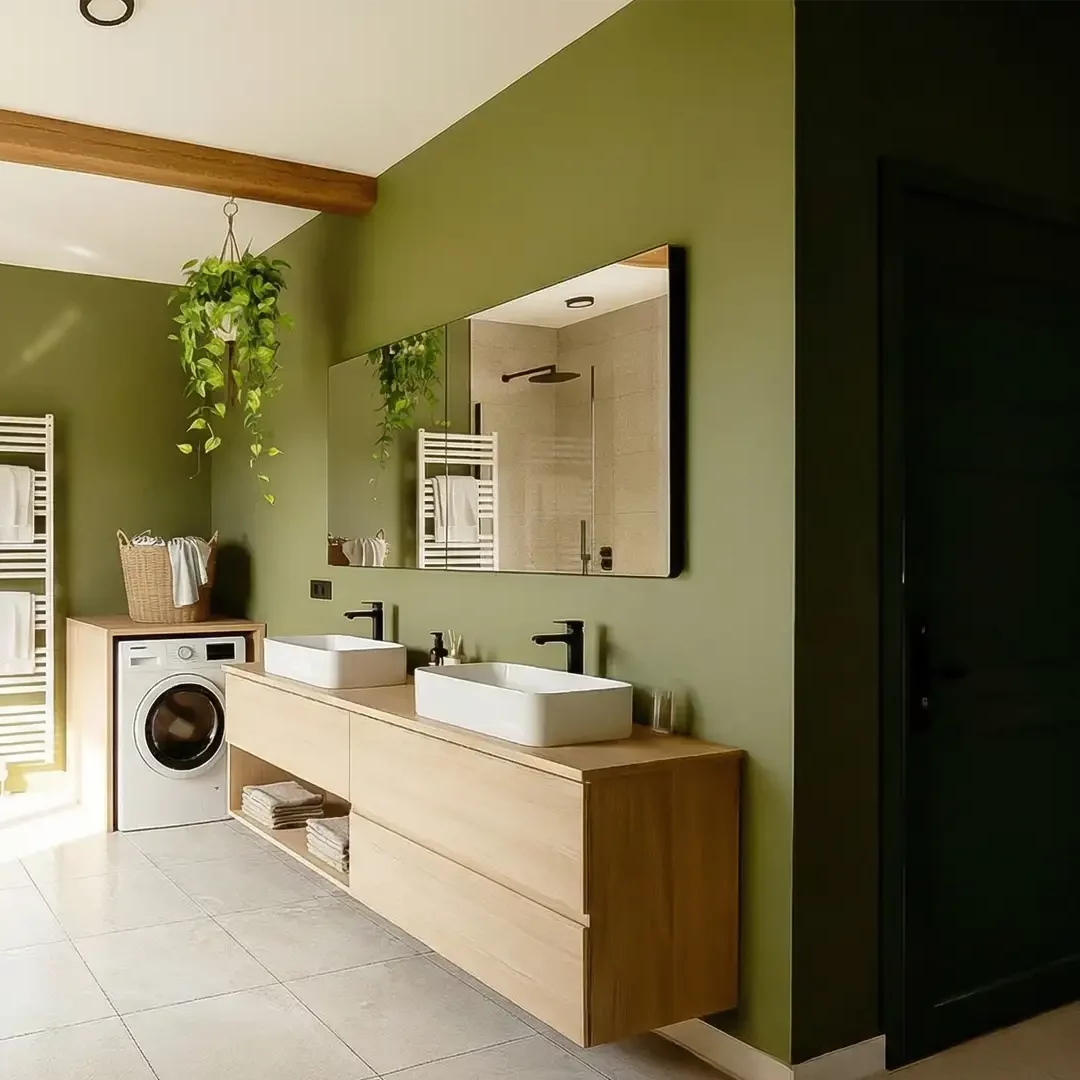 Salle de bains à l’étage moderne, gîte Nid serein à Auray dans le Morbihan