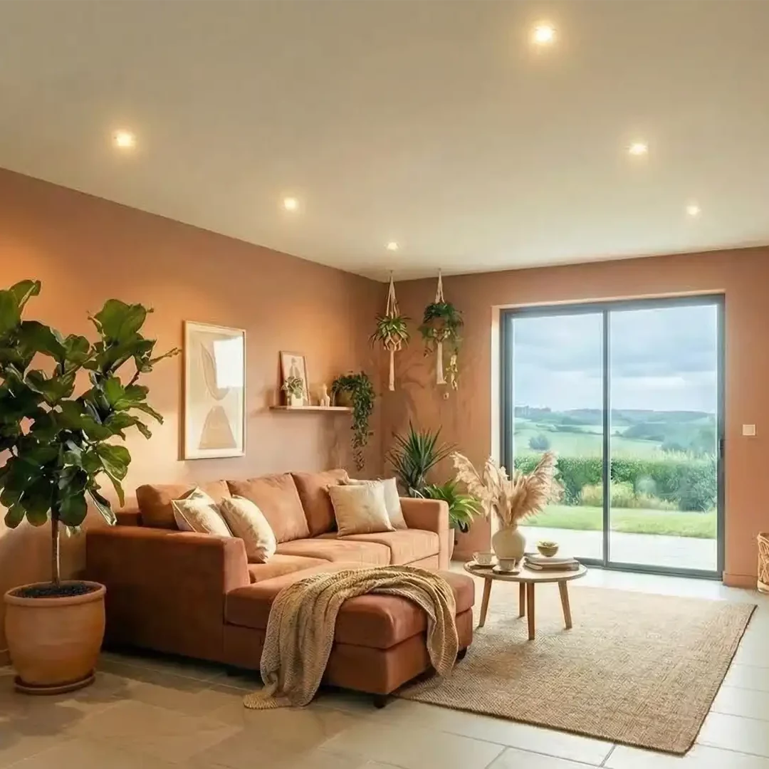 Salon chaleureux et confortable, gîte Nid serein à Auray dans le Morbihan